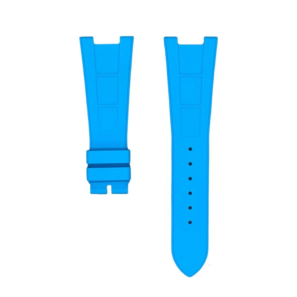 FKM Vulcanized Blue Marbella Rubber Strap for Patek Nautilus - Image 3