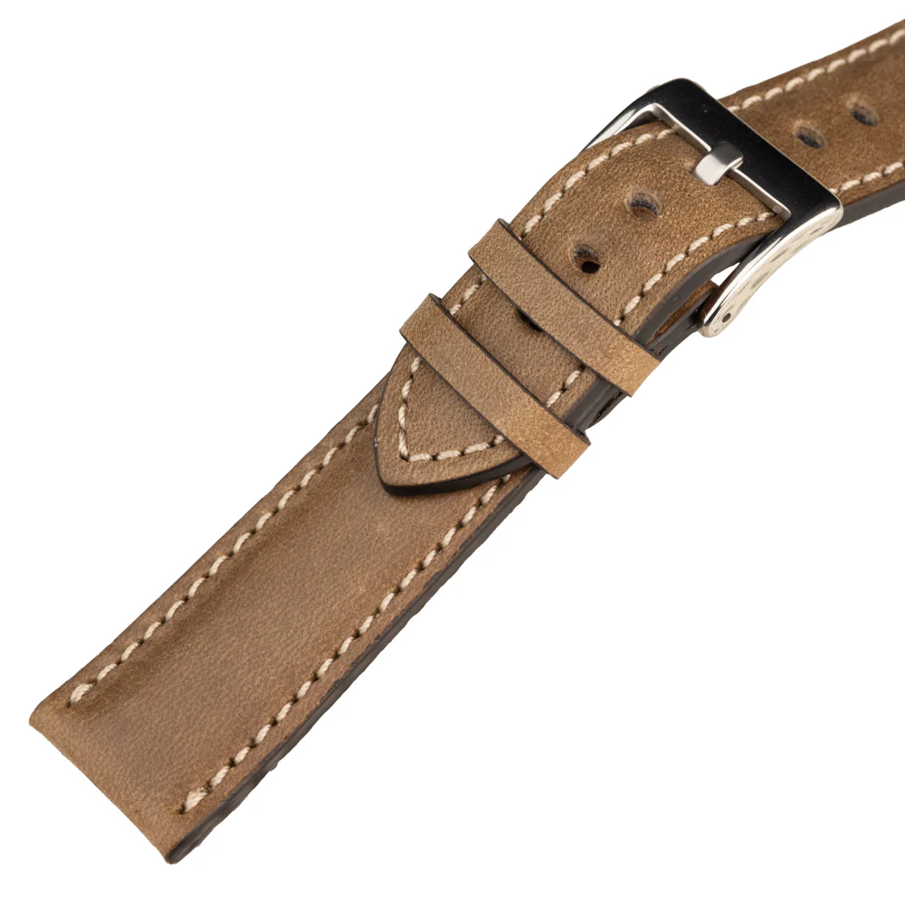 FLUCO CASABLANCA - pasek ze skóry bydlęcej - KHAKI - Image 3