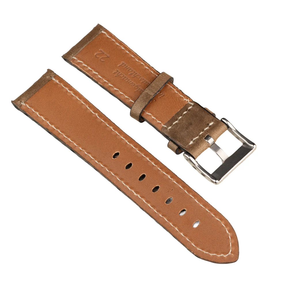 FLUCO CASABLANCA - pasek ze skóry bydlęcej - KHAKI - Image 4